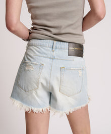 Le Wolves Mid Waist Mid Length Denim Shorts | Light Blue Wash