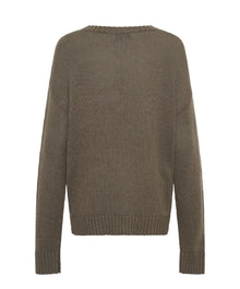 Classic Pocket Chunky Knit Sweater | Khaki