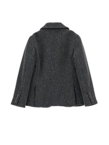 Boys | Two-Button Herringbone Blazer | Medium Grey