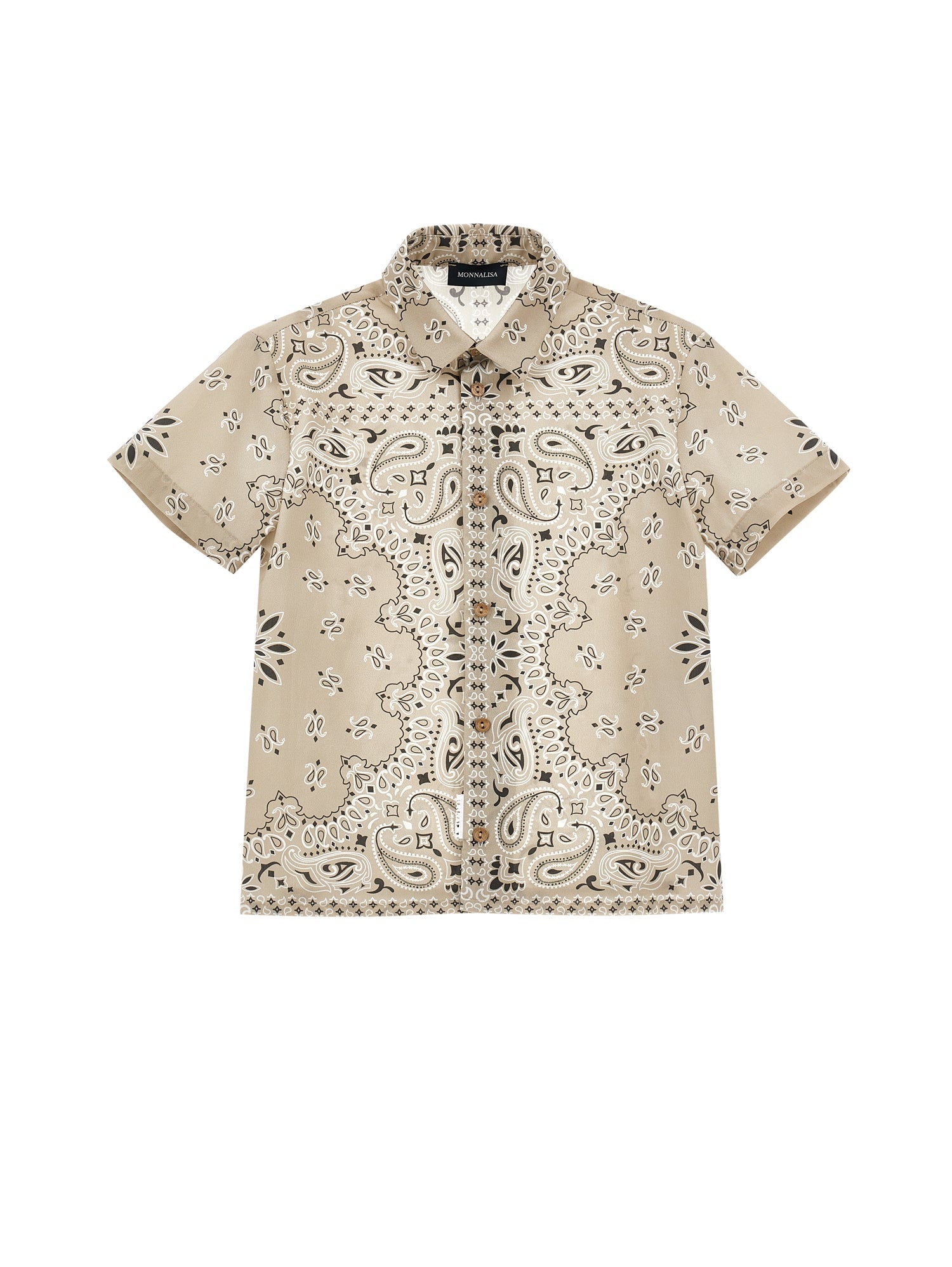 Boys | Paisley Poplin Shirt | Beige