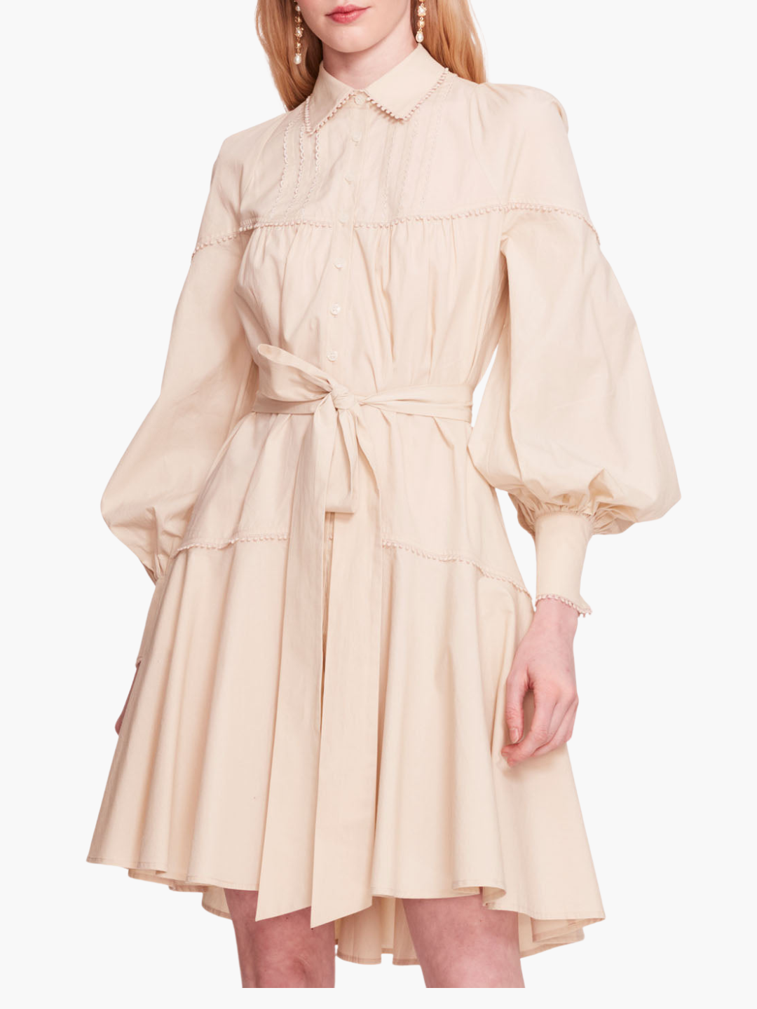 Poplin Mini Shirt Dress | Sand