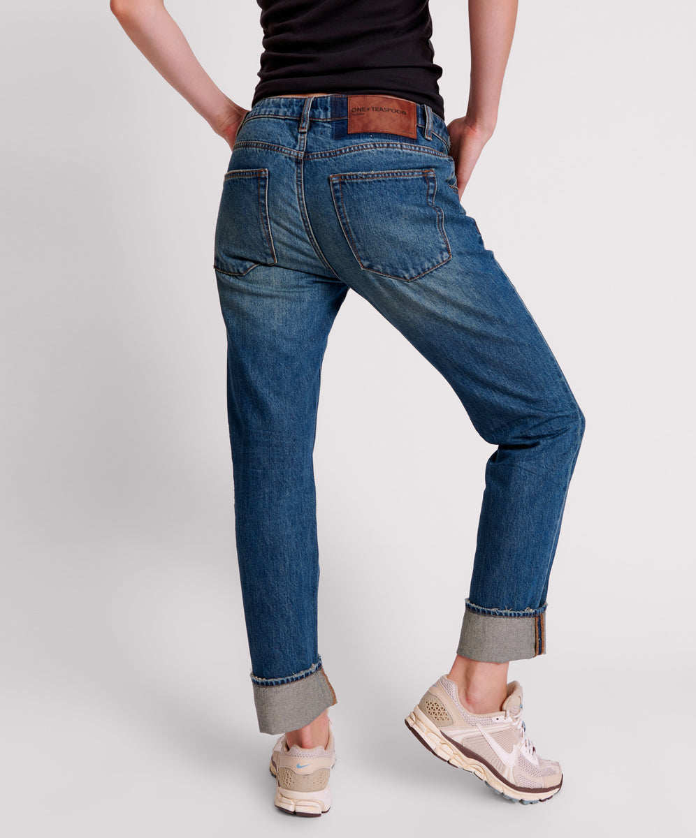 Truckers Low Waist Straight Leg Jeans | Gritty Blue