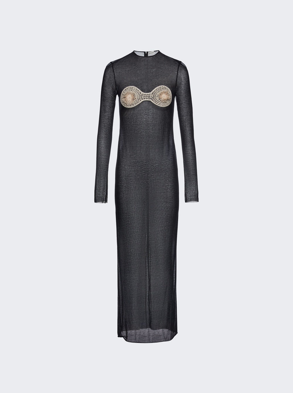 Women | Magda Butrym | Sheer Crochet Bra Dress | Black