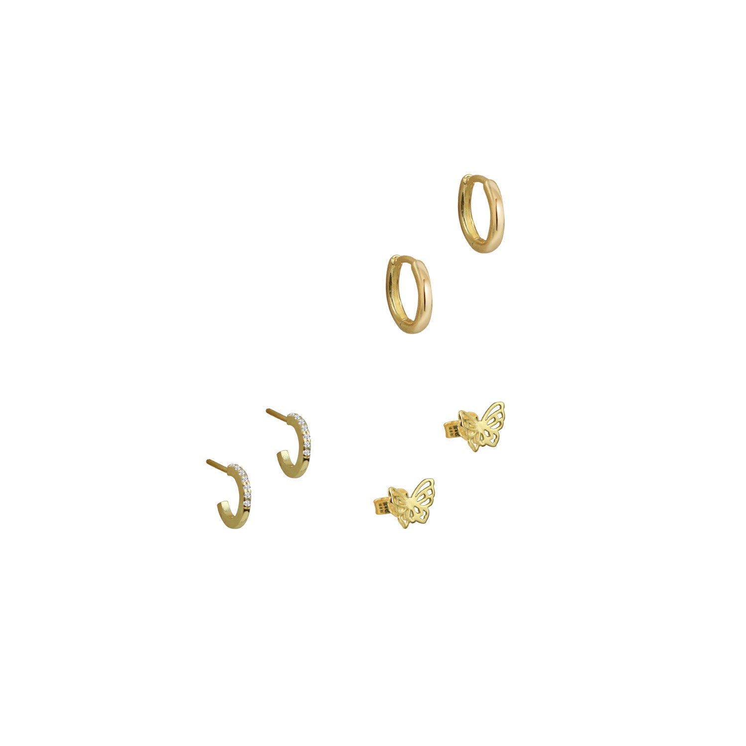 The Essential Stud Set | 18KT Gold Vermeil & Sterling Silver