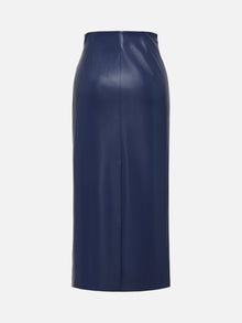 Leather Skirt | Blue