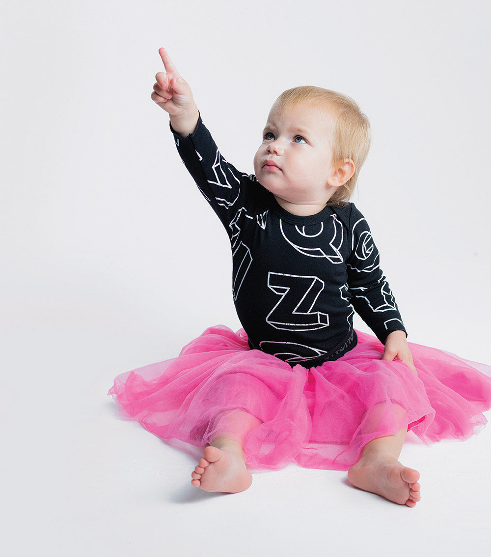 Newborn | A-Z Onesie | Hot Pink