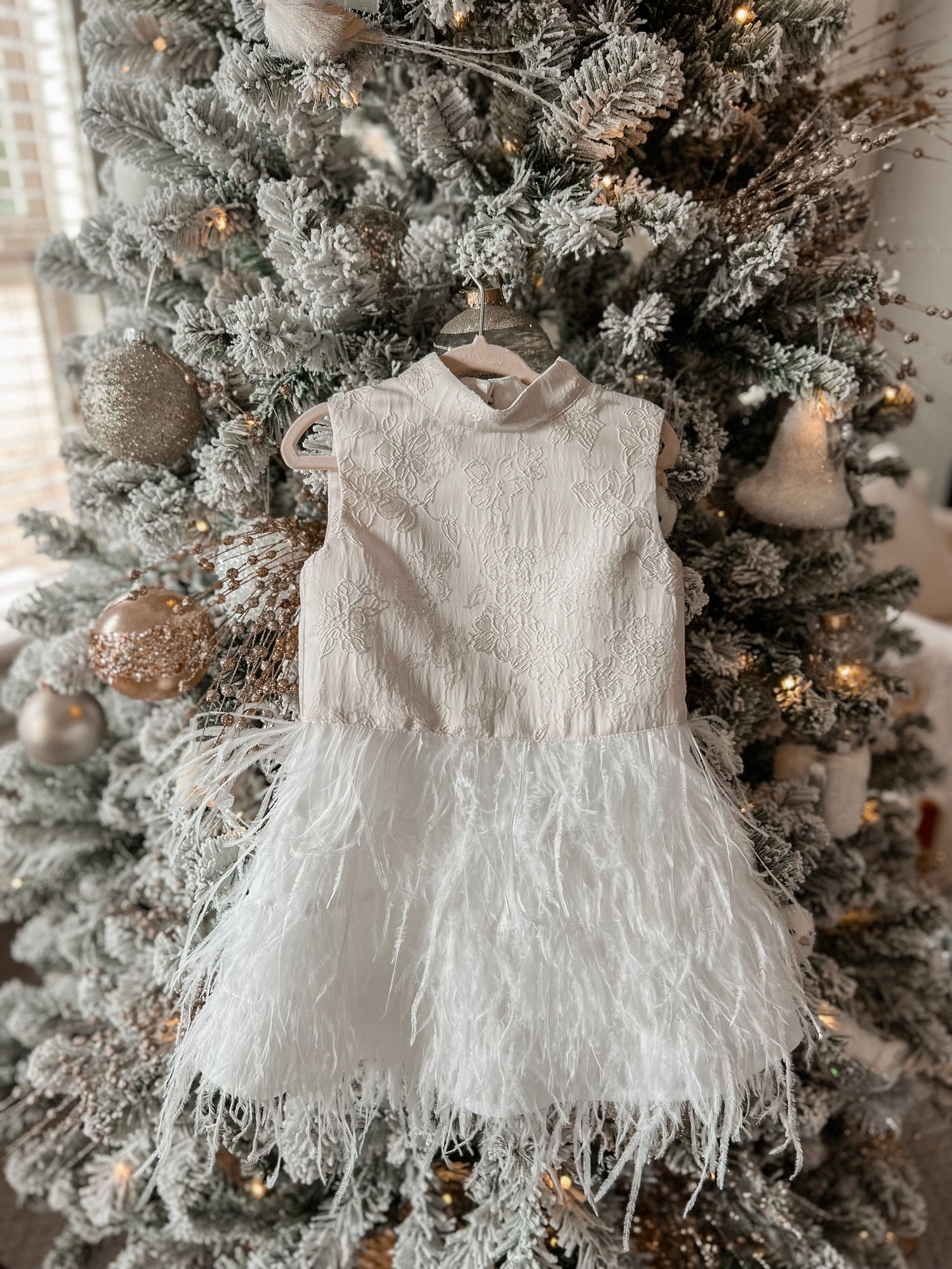 Eliza Ivory Feather Dress | Ivory