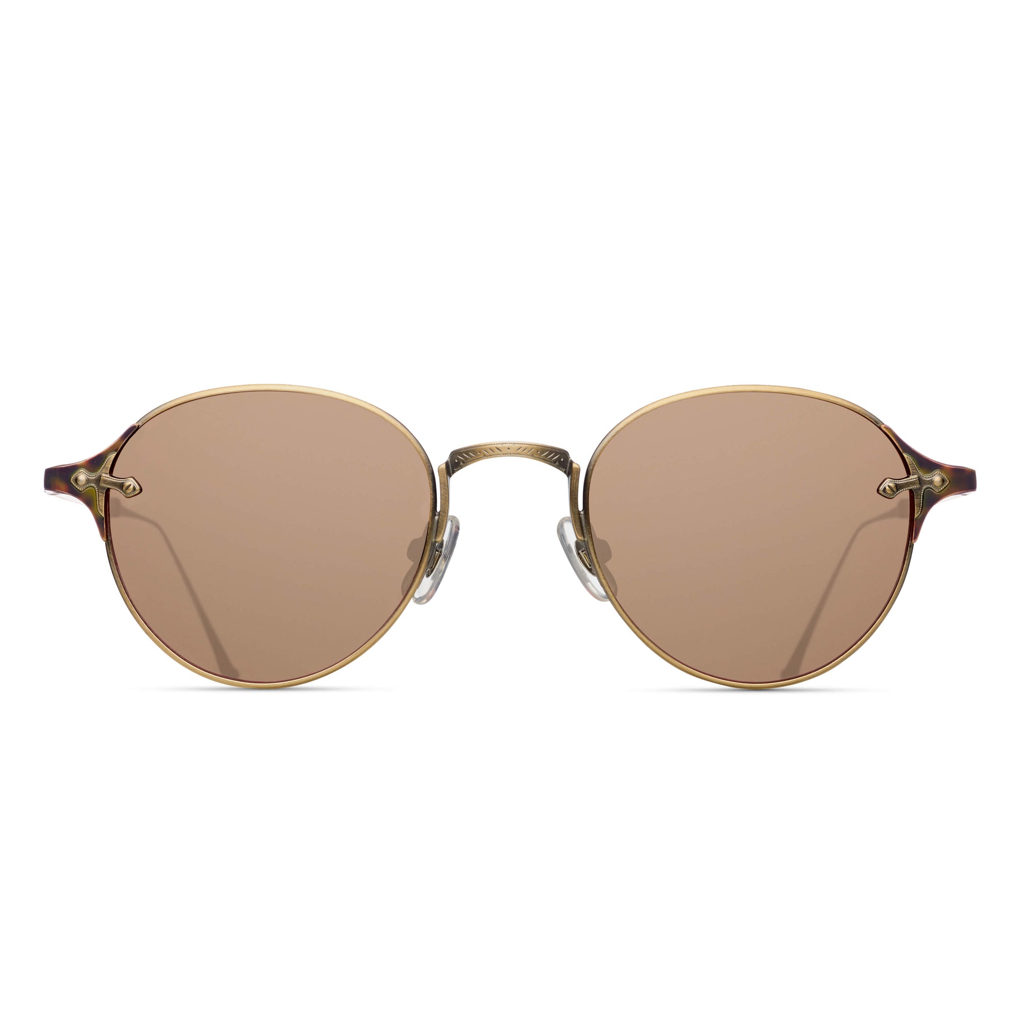 2859H Panto Sunglass | Antique Gold | Brown Lenses | 49M