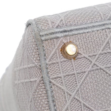 Dior | Pre-Owned Medium Canvas Cannage Lady D Lite - V | Gray/Light Gray