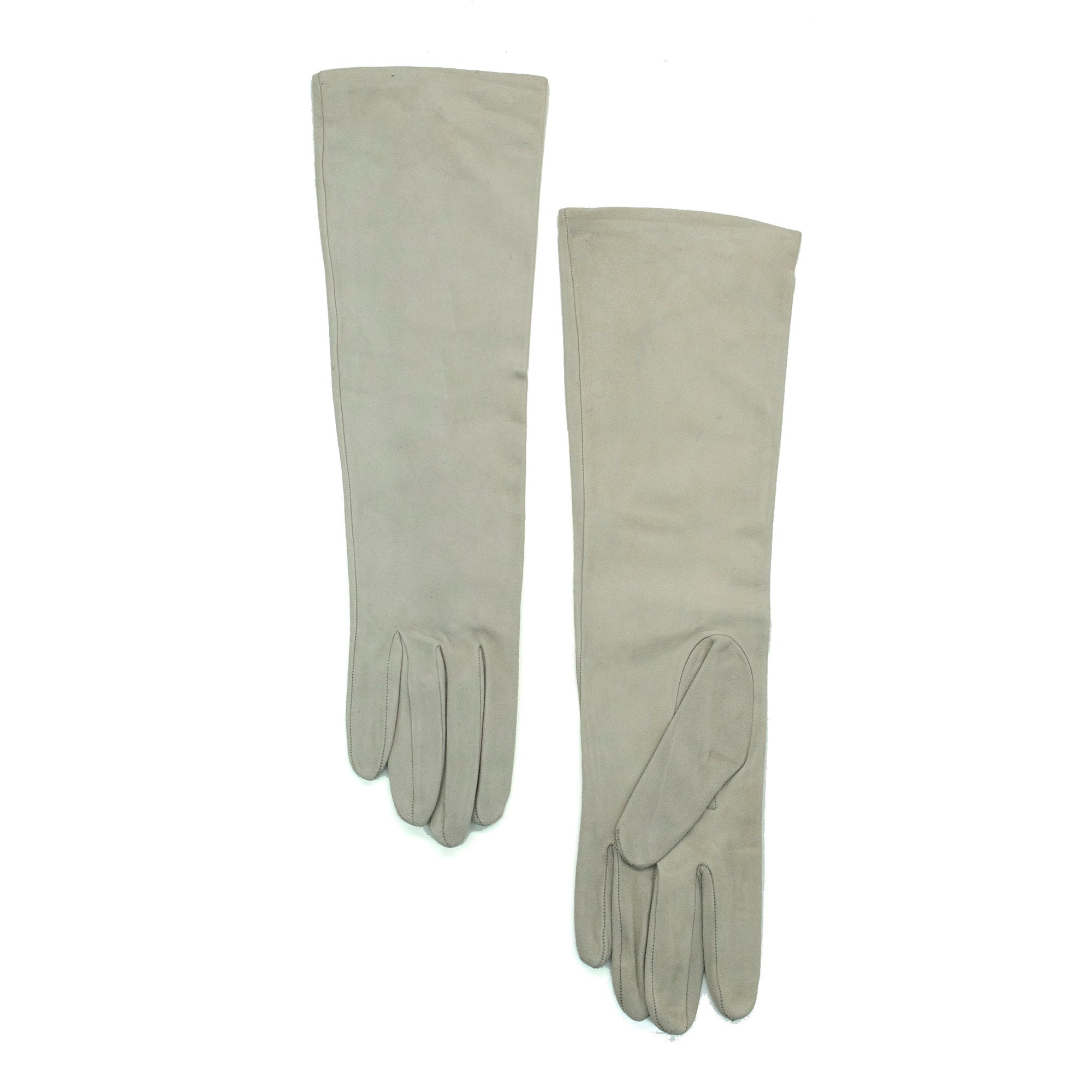 Womens | Long Suede Gloves | Dove Grey