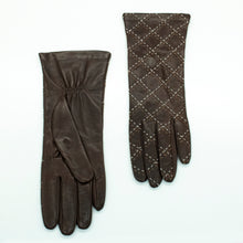 Womens | Leather Gloves with Contrast Stitch | Kenya Roast/Brown