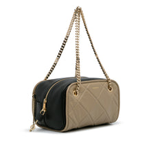 Burberry | Pre-Owned Quilted Cube Chain Shoulder Bag | Brown/Taupe