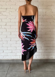 Margo Strapless Long Dress | Black/Multi