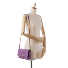 Chanel | Pre-Owned Small Quilted Caviar Chain Melody Flap | Purple