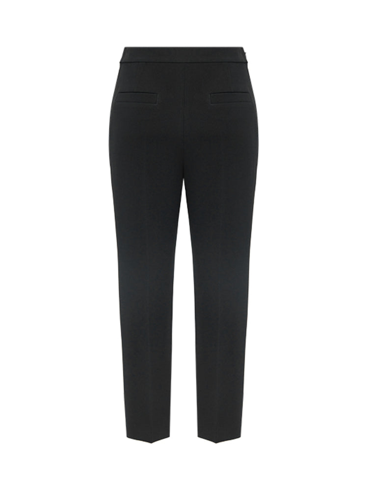 Crepe Tapered Pants | Black