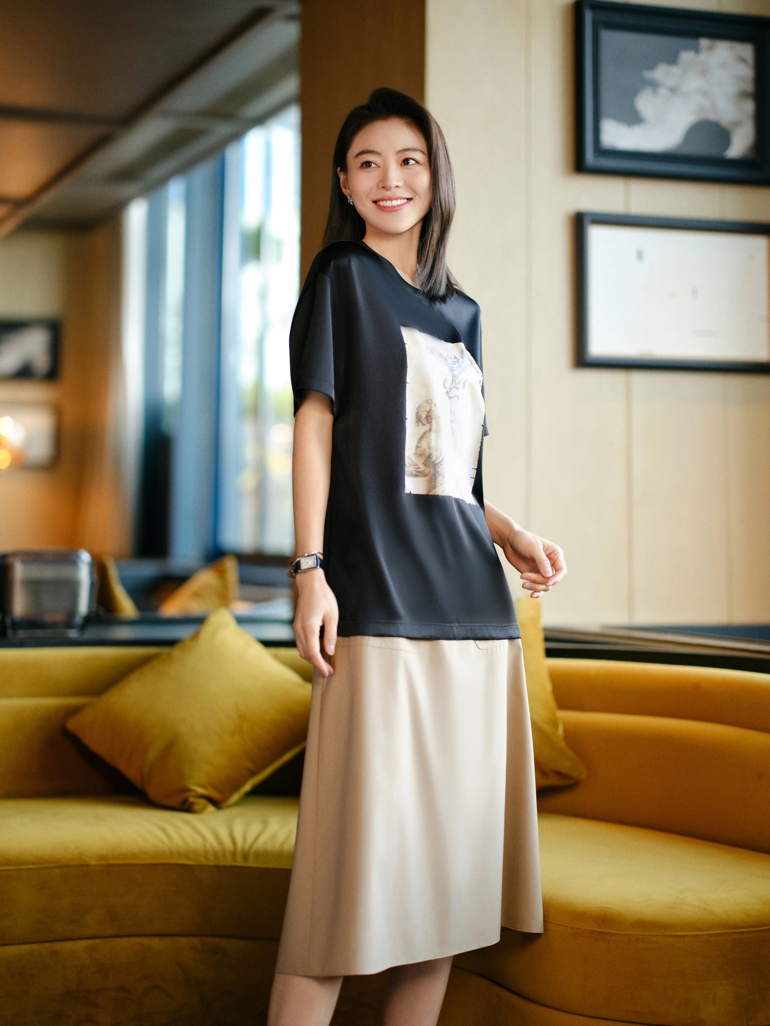 Acetic Acid Printed T-Shirt | Black