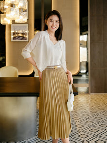 Knit Cardigan with Silk Blend | White