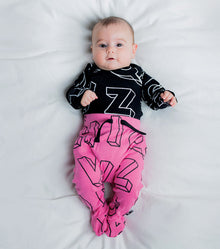 Newborn | A-Z Footed Baggy Pants | Black