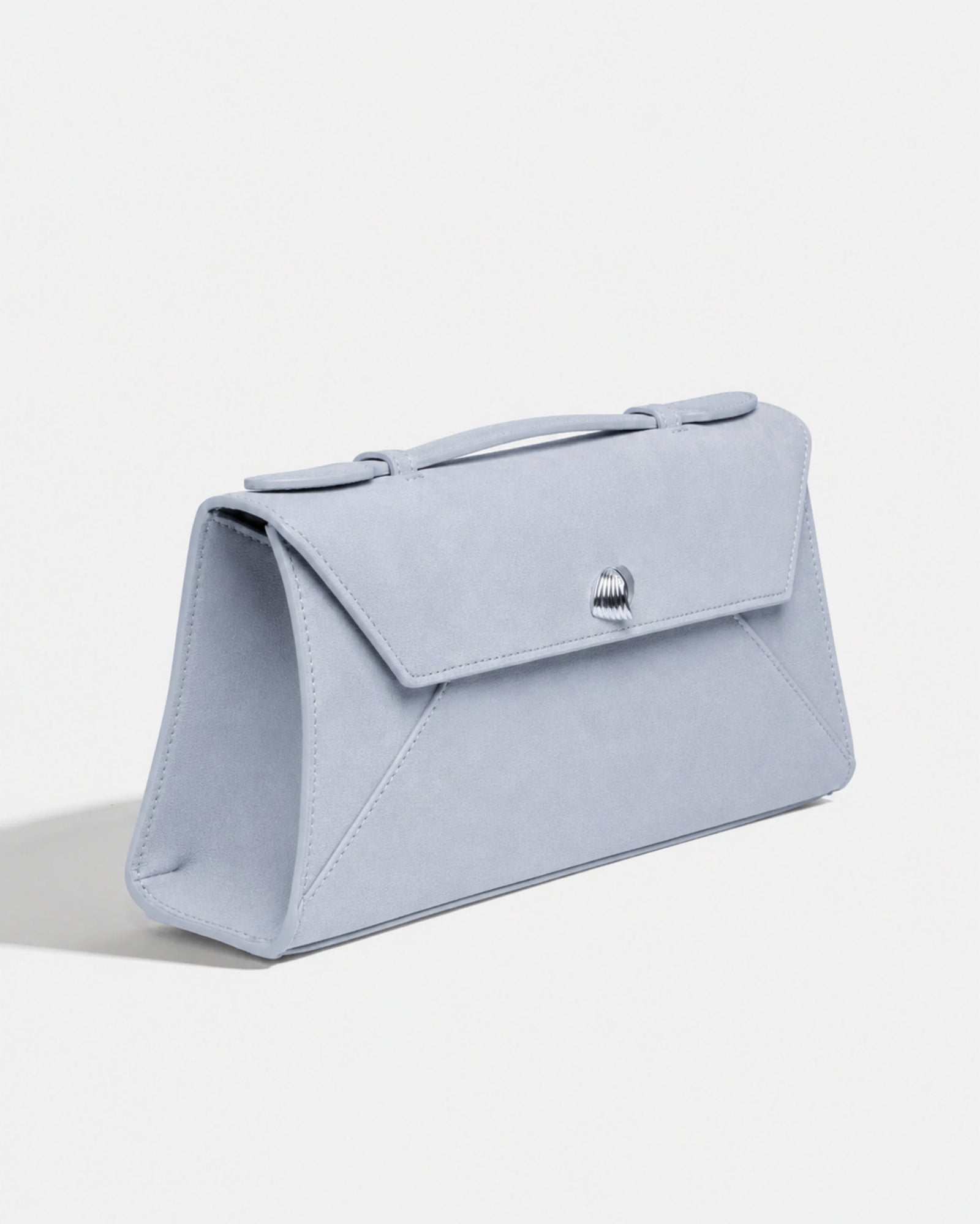 Cassandra Clutch | Light Blue Suede