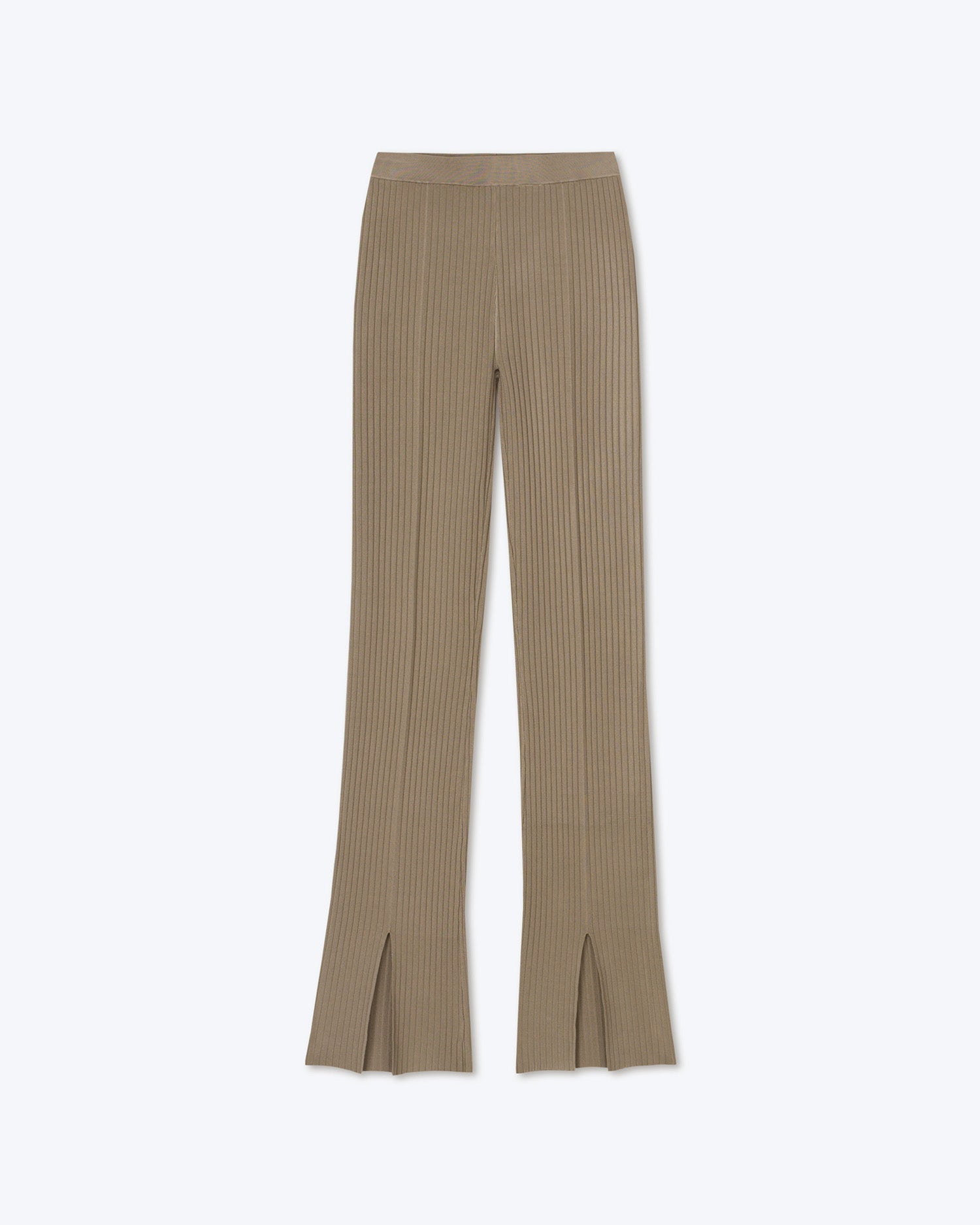 Lette Viscose Rib Pants | Silver Mink