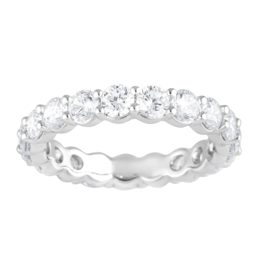 3.00 CT Round Natural Diamond | Eternity Ring | Platinum | G Color | SI1 Clarity