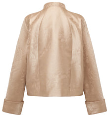Silk Jacquard Chinese Style Cotton Tops | Khaki