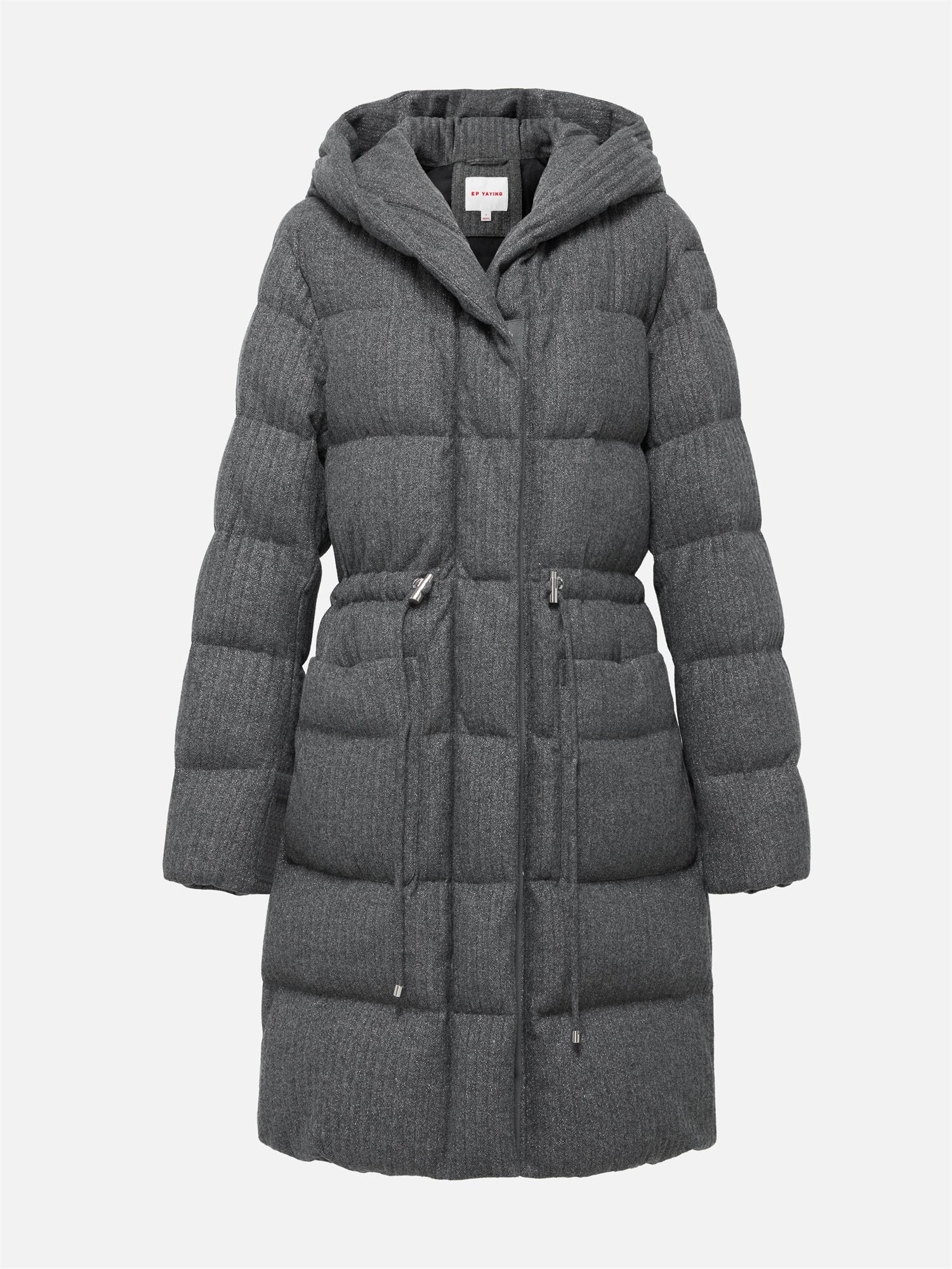Wool-Blend Long Down Coat | Grey