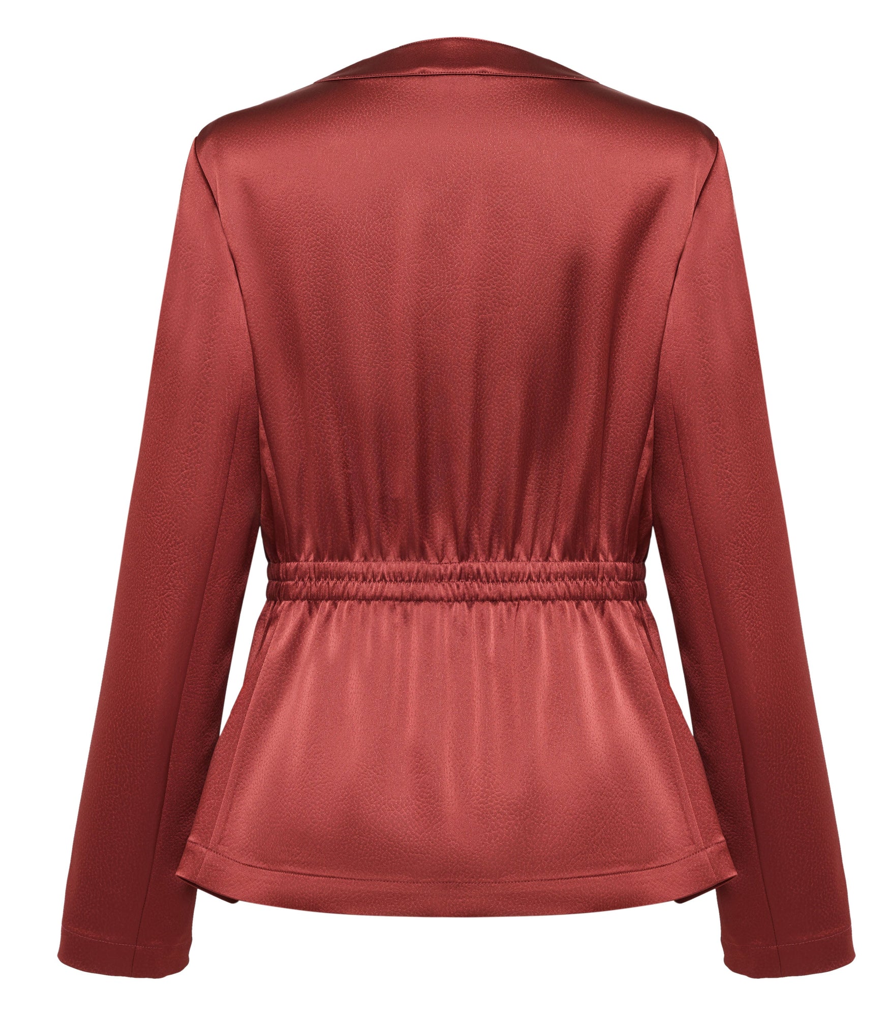 Waist-Defining Coat | Wine Red