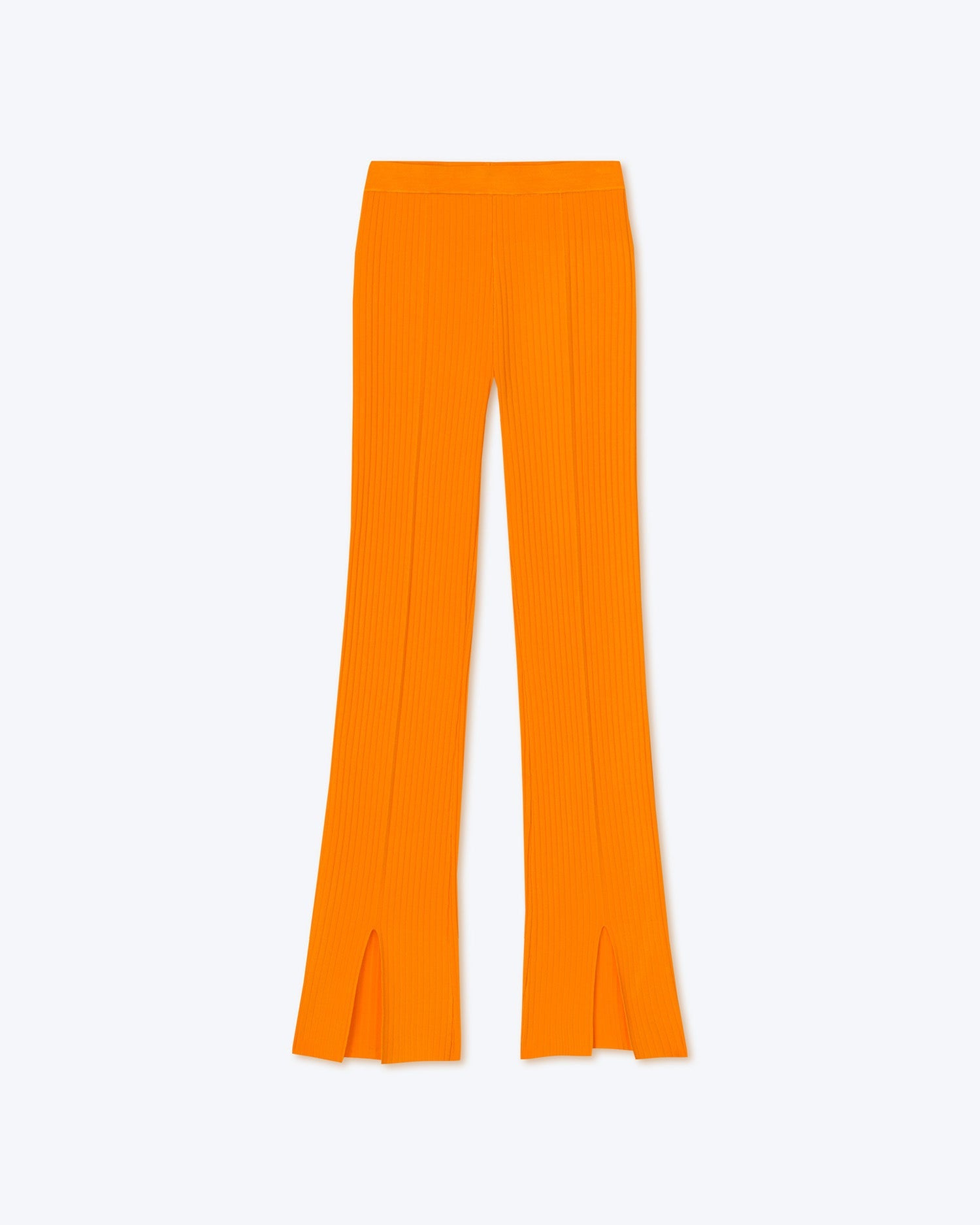 Lette Viscose Rib Pants | Bright Orange