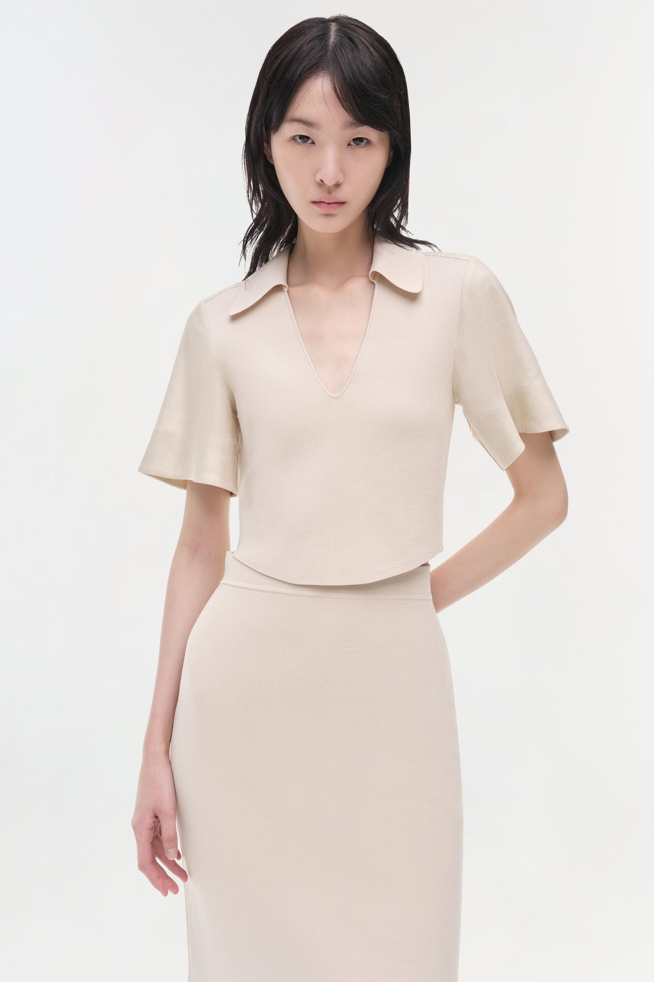 Womens | Lizzie Linen Knit Top | Sand