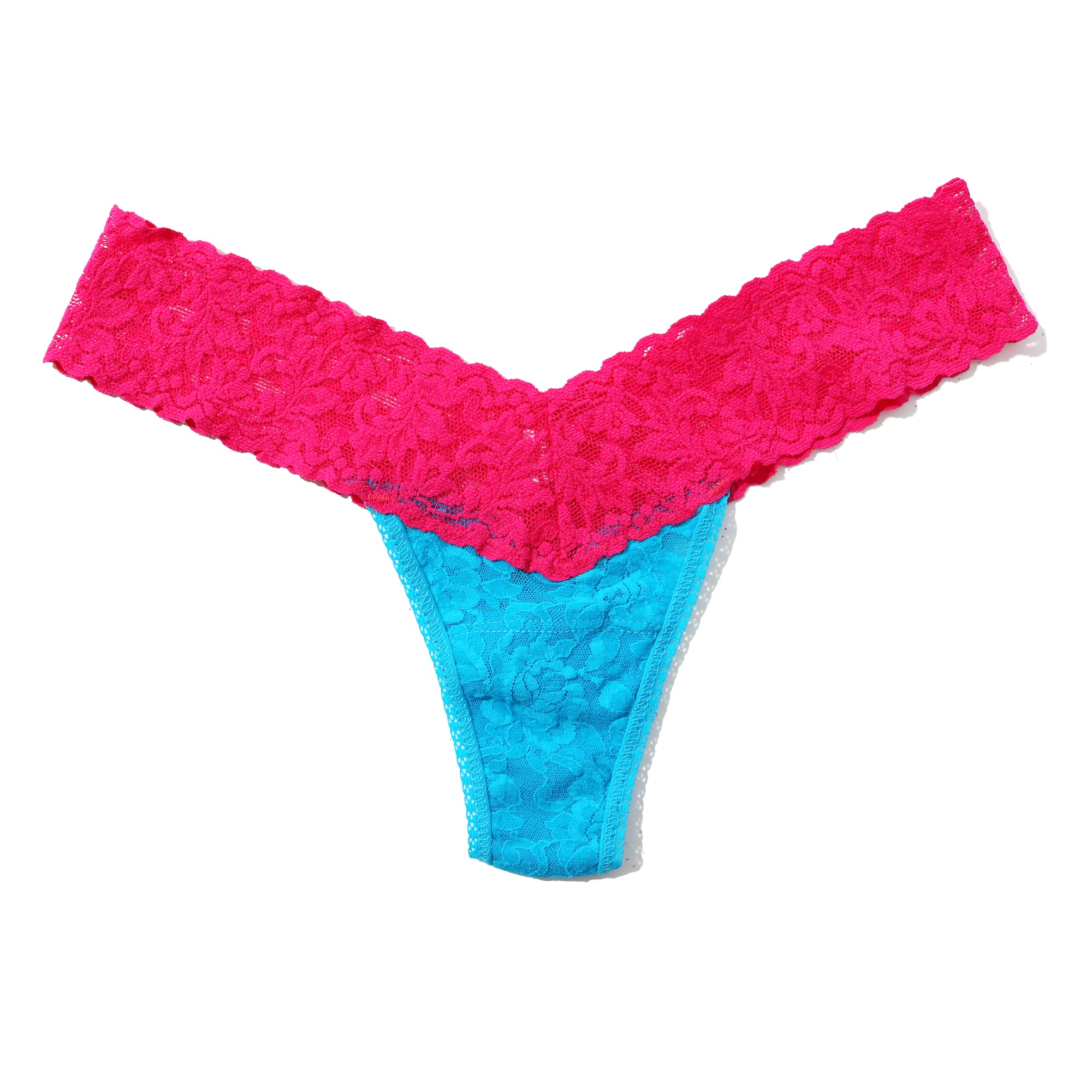 Signature Lace Low Rise Thong | Island Blue x Allure