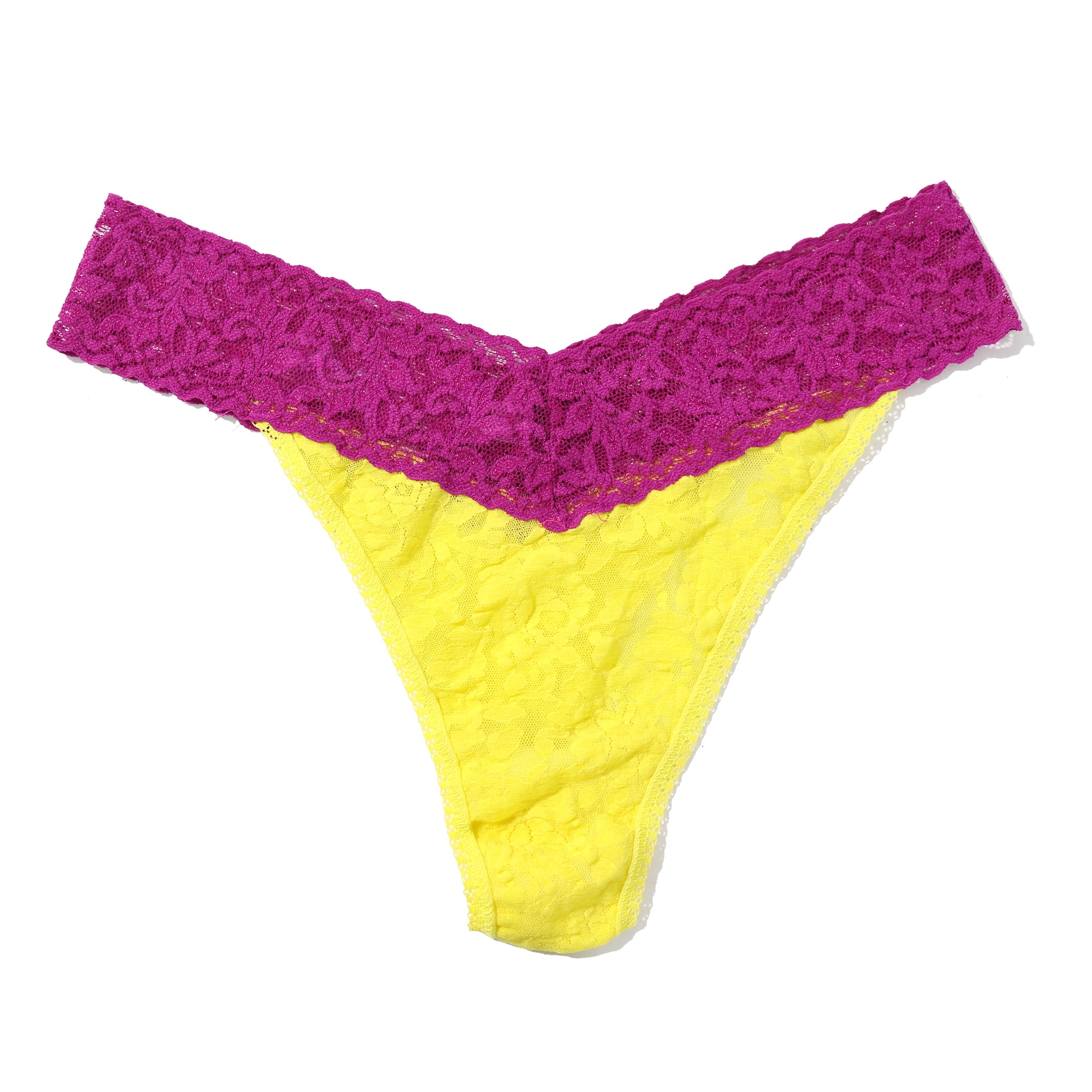 Signature Lace Original Rise Thong | Sunny Day/Belle Pink