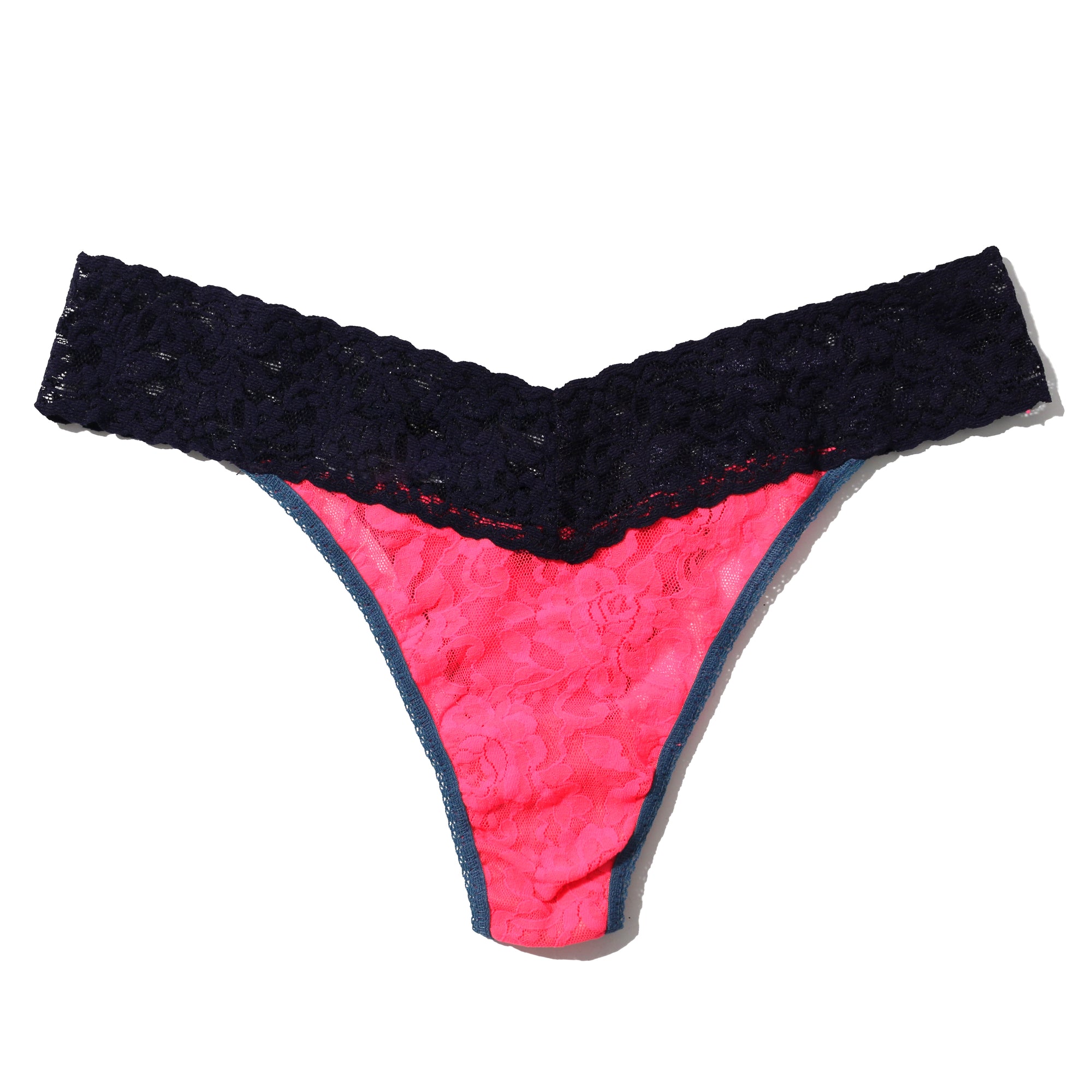 Signature Lace Original Rise Thong | Tpun/Indigo