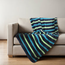 Striped Throw | Navy/Teal