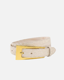 No. 10 Belt | Cream Croc/Gold