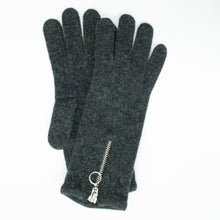 Womens | Tech Gloves with Zipper | Dark Grey