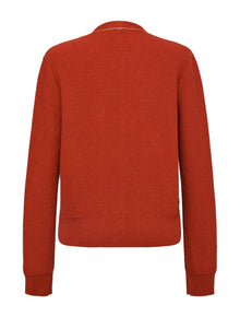 Contrast Knit Cardigan | Orange
