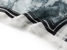 Neo-Chinese Chinese Style Printed Round Neck Silk Shirt | White