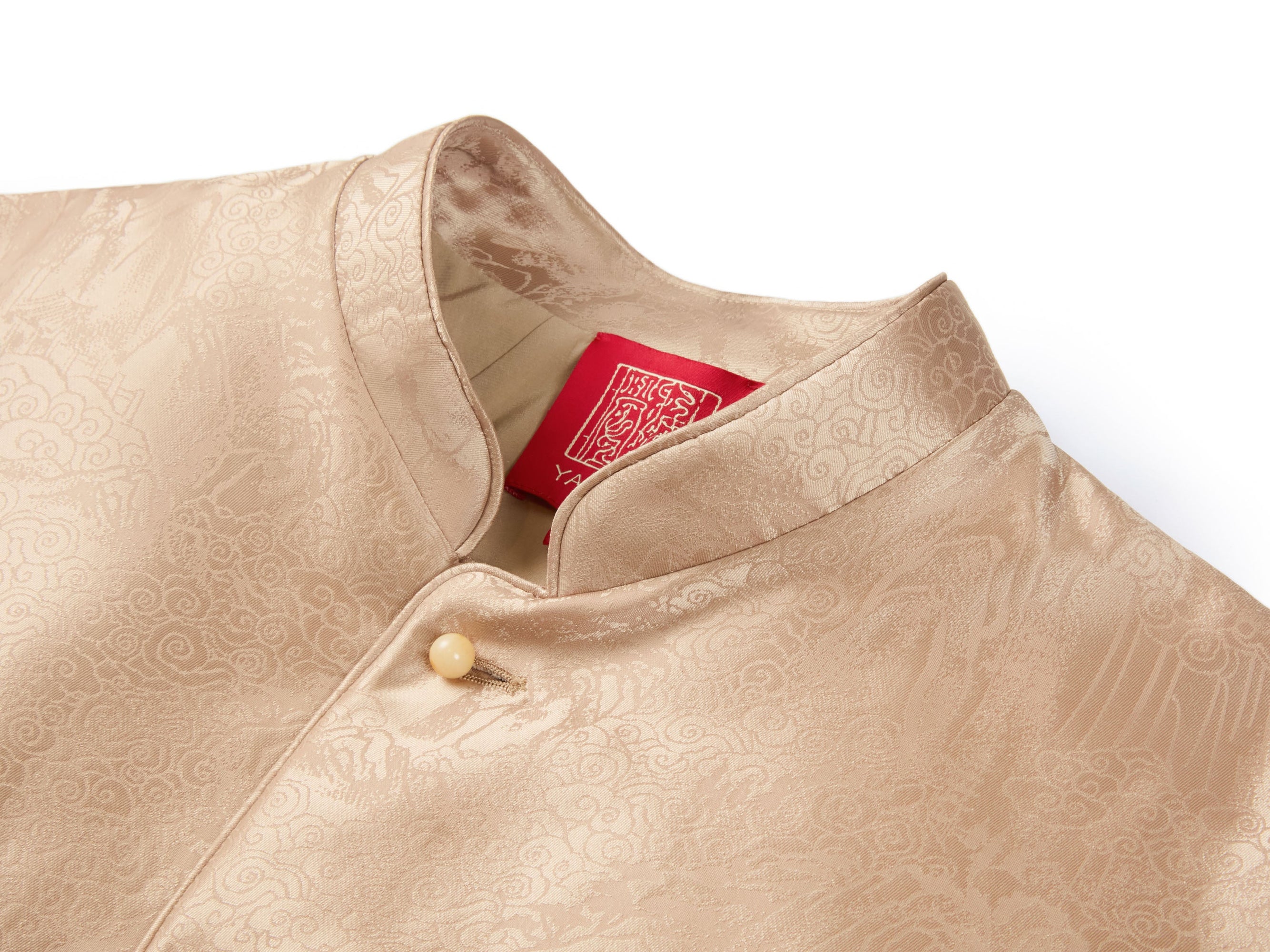 Silk Jacquard Chinese Style Cotton Tops | Khaki