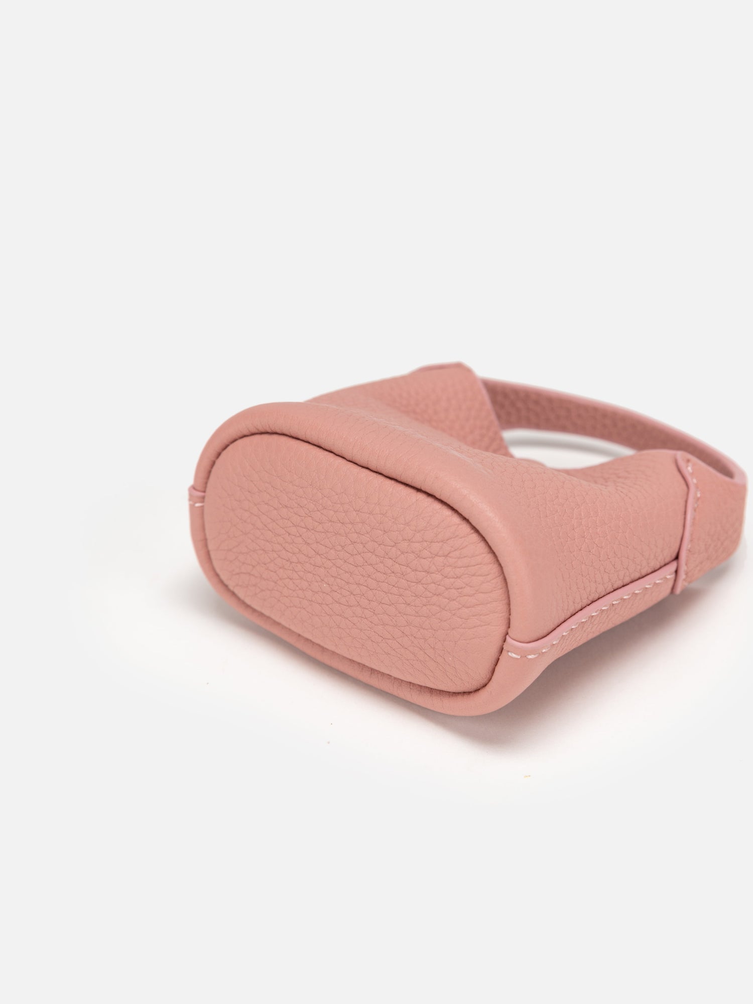 Leather Earphone Case Magnetic Snap Mini Bag Charm | Pink
