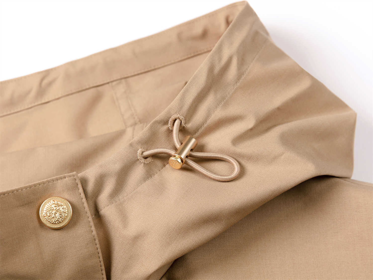 Silk and Wool Trench Coat | Khaki