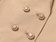 Wool-Silk Blend Cinched Waist Coat | Khaki