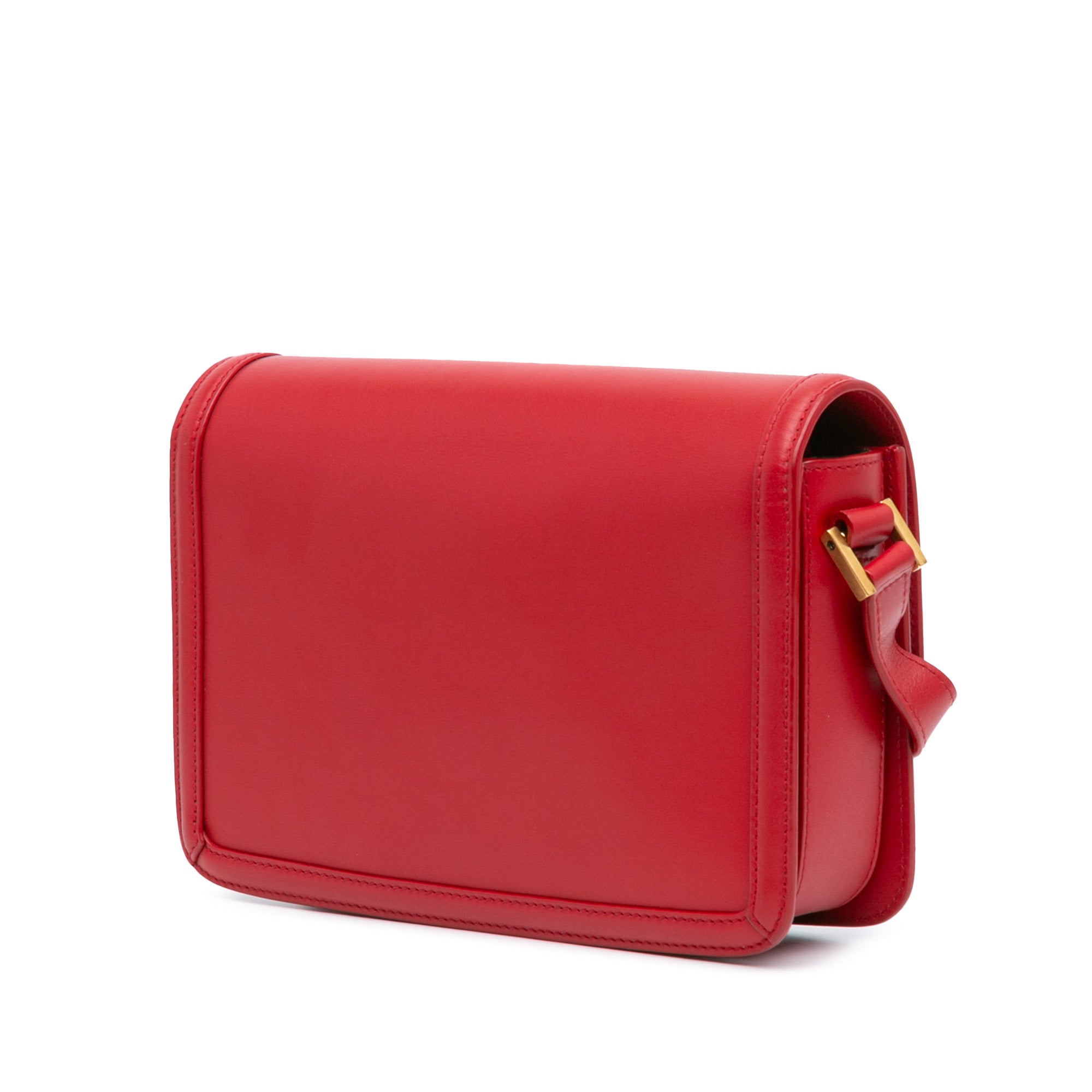 Saint Laurent | Pre-Owned Medium Calfskin Solferino Satchel In Box | Red