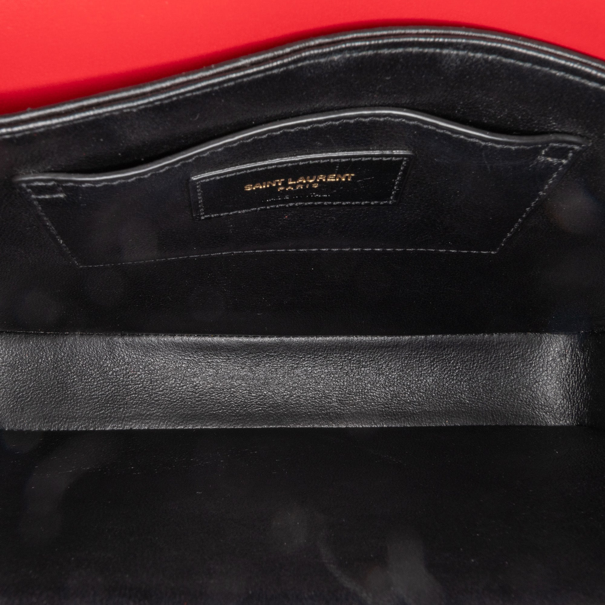 Saint Laurent | Pre-Owned Medium Calfskin Solferino Satchel In Box | Red