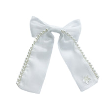 White Pearl Ceremony Hair Bow | White