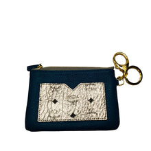 MCM | Pre-Owned Leather Visetos Coin Pouch | BlueSilverSilver