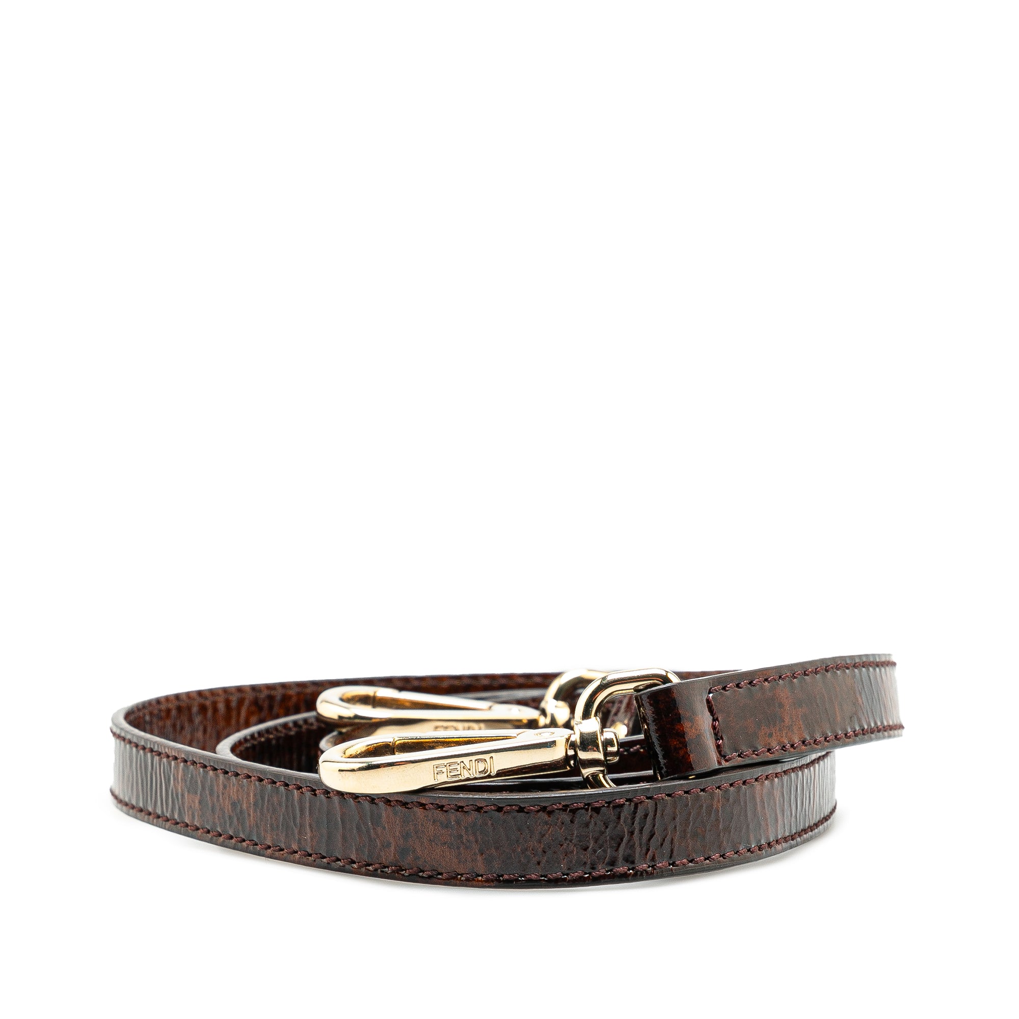 Fendi | Pre-Owned Leather Shoulder Strap | Brown