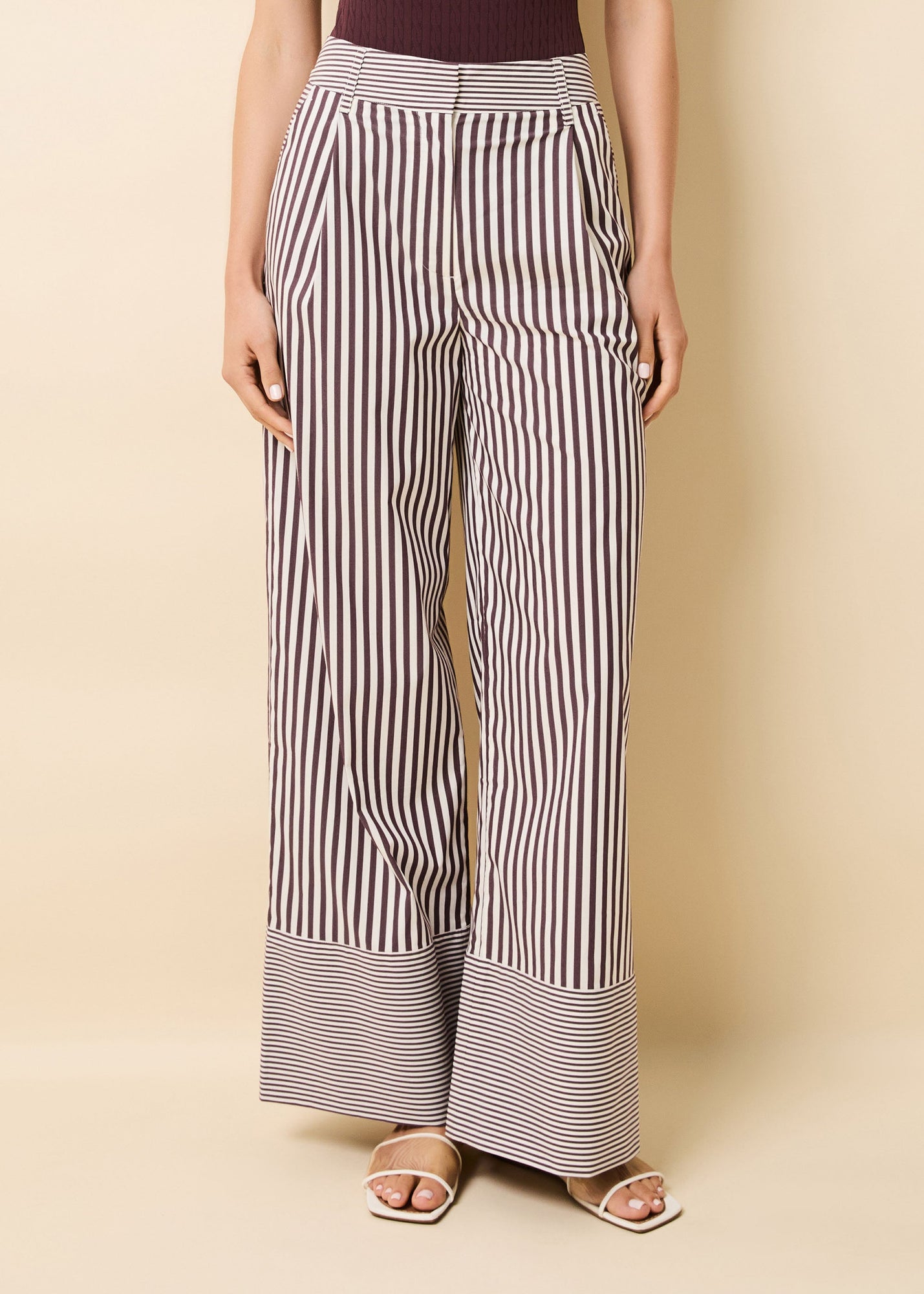 Womens | Marnie Pant | Raisin Brown/Brule Stripe