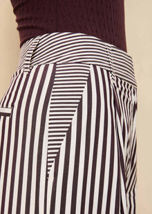 Marnie Pant Raisin Brown / Brule Stripe - Solid & Striped