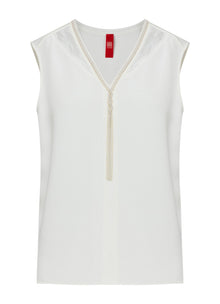 Silk Inner Sleeveless Top | White